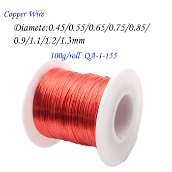 0.45 0.55 0.65 0.75 0.85 0.9 mm vask traat Magnet Wire Emailitud Vask mähisetraat, Pooli vasktraat mähisetraat Kaal 100g