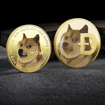 1 tükk kulda ja hõbedat Doge mündi mälestusmünte armas koer muster koera aasta kollektsiooni münt