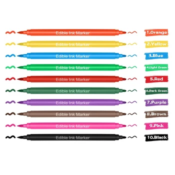 10 Tk Värvid Söödav Pigment Pen Harja toiduvärvi Pliiatsi Joonistus Küpsised Fondant Kook Dekoreerimiseks Vahendid Kook DIY Juhtida Tööriist