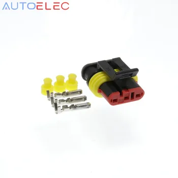100 Komplektid 282104-1/DJ7031-1.5-21 3 Pin-Viis AMP Super Suletud Veekindel Pistik Elektri-Wire Plug Connector