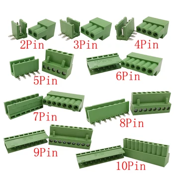 10Sets HT3.96mm Pesa 2P 3P 4P 5P 6P 7P 8P 9P 10Pin Pigi 3.96 mm 300V Õige Nurga all Mees Naine PCB Terminal Blocks-Liides