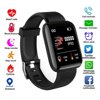 116 Pluss Smart Digital Watch Meeste Tervise Käepaela Sport Watch Südame Löögisageduse Fitness Tracker Naiste Käevõru Kellad Mens 2020