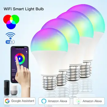 15W E27 B22 220V 110V WiFi Smart Light RGB Bulb Smart hääljuhtimine Juhitava LED Magic RGB+CCT Lambi Tööd Alexa Google Kodu