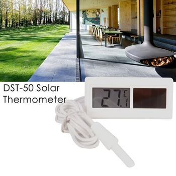 1M Veetav Solar Powered Digitaalne LCD Termomeeter -50 kraadi kuni 150 kraadi Leibkonna Termomeetrid Koos andurikaabliga