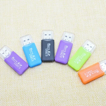 1tk Mini Kaasaskantav Plastikust Mälukaardi Lugeja Juhuslik Värv TF Micro SD Kaardi USB 2.0