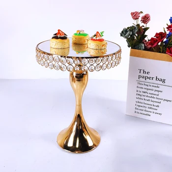 1tk Pulm Kook Seista Ruut kristall Sünnipäeva Magustoit Metallist Cupcake Pjedestaal Ekraan Plaat Home Decor Kuld Akrüül Peegel