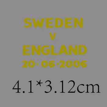 2006. Aasta Inglismaa Match Üksikasjad Inglismaa Vs Rootsi Vaste Mängu Teksti Soojusülekande Jalgpall Patch Set