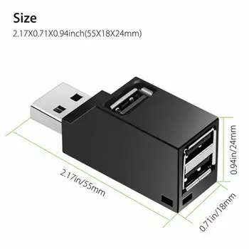 2021 3 Mini USB 3.0 High Speed Hub Splitter Kasti Port USB Hub ARVUTI Sülearvuti MacBook Pro Mobiiltelefoni Pistikud Tarvikud