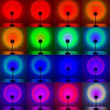 2021 Creative USB Päikeseloojangut Projektori Valguse RGB Muutuva Valguse Päike Vikerkaar Projektor Atmosfääri LED Night Light Värvikas Tuled