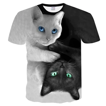 2021 Naiste t-särgid Denim Cat T-särk naiste 3d print Tops loomade tshirt Suvel Vabaaja Lühikese Varrukaga T-Särgid ülepaisutatud T-särk