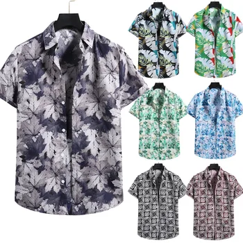 2021 suvel uued meeste särgid Havai beach lühikeste varrukatega lill särgid mens kleit särgid