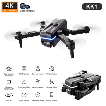 2021 Uus KK1 Mini Undamine 4k HD Dual Camera Visuaalne Positsioneerimine 1080P WiFi Fpv Undamine Kõrgus Säilitamine Rc Quadcopter Rc Undamine