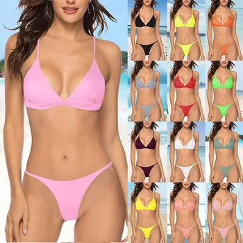 2021New Sexy Bikini Komplekt Naistele 2 Tükki Ujumistrikoo Supelrõivad Push Up Rihmad Biquini trikoo Beachwear moe Ujumistrikoo