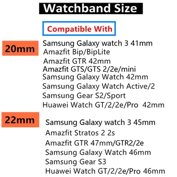 20mm/22mm rihm Samsung Galaxy vaata 3/Aktiivne 2/46 mm/42mm/ Käik S3 Reguleeritavad Elastsed Nailonist käevõru Huawei GT/2/2E/Pro bänd