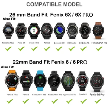 22 26mm Quick Fit Watchband Eest Garmin Fenix 6XPro 5X 3 HR Enduro Silikoon Easyfit Randme Bänd Garmin Fenix 6 6 Pro 5 5 Pluss