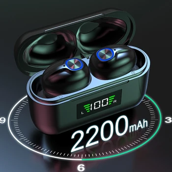 2200mAh TWS Bluetooth Kõrvaklapid LED-Ekraan, Traadita Kõrvaklappide Stereo Earbuds Veekindel Müra Tühistamises Peakomplekt Koos Mikrofoniga