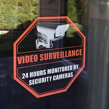 24 tundi DVR Kaamera videovalve Süsteemi hoiatusmärk kleebise liim, läbipaistev vinüül enne decal
