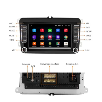 2Din Android autoraadio GPS Navigation Auto Multimeedia Mängija Autoradio Mõeldud VW/Volkswagen/Golf/Passat/SEAT/Skoda/Polo Stereo