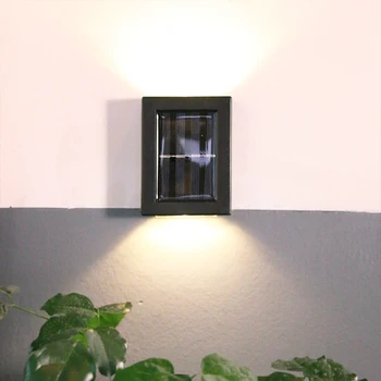 2tk LED-Mini Solar Lambid Väljas Päikese Seina Lamp Värviline / Soe Valgus Üles Alla Aias Dekoratiivne tänavavalgustus Uus Seina Lamp