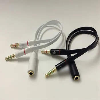 3,5 mm Kolme Colourk Kõrvaklappide line Audio Kaabel Micphone Y Splitter Adapter 1 Naine 2 mees Ühendatud Juhe Sülearvuti