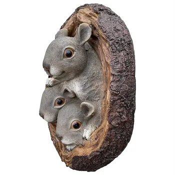 3 Oravad Hugger Vaik Uudsus Garden Ornament Tree Hugger Veidrad Puu Kuju Decor Väljas Skulptuurid Aed Õue Kunst