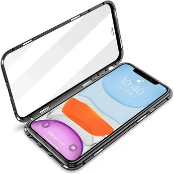 360 Magnet Adsorptsiooni Metal Case For iPhone 12 11 Pro XS Max X-XR Kahepoolne Klaasist Case For iPhone 7 8 6s Plus SE 2020 Katta