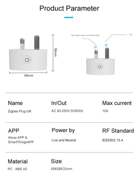3TK 10A EWelink ZigBee Smart Pistik USA/UK WIFI Pesa Mini Lüliti Alexa Samsung SmartThings Toetada Echo Seadme hääljuhtimine