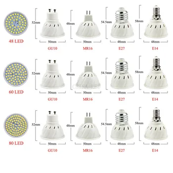 3TK Lampada LED Tõmbamisega Pirn E14 E27 MR16 GU10 B22 220V Bombillas LED Lamp 48 60 80LED 2835SMD Lampara Spot Light 5W 7W 9W