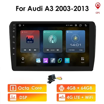 4G 64GB Android Car Stereo-Radio Player Audi A3 8P S3 2003-2012 RS3 Sportback 2011 GPS Navigation Multimeedia mängija, WIFI DSP