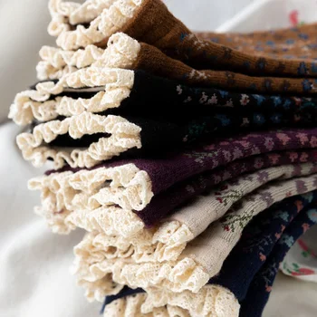 5 Paari Õie Decor Esteetiline Sokid Naiste Mood Pits Disainer Sokid Puuvillased Lühikesed Kevadine Vintage Kawaii Armas Tüdruk Stiilis Sokken