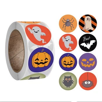 500pcs/rull Halloween Kleebis Cute Cartoon Kõrvits Kleepsud Festival Kaardi Poolele Ümbrik Kirjatarvete Ringi Kleebised