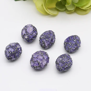 5tk/palju 27x20mm Kõrge Kvaliteediga naturaalne lilla kivid ovaalne ' Idega Kaunistatud Kristall Tsirkoon
