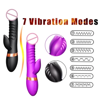 7 Kiirust Dildo Küülik Vibraator Teleskoop Vibratsiooni G Spot Kliitori Stimulaator Sugu Mänguasjad, Naiste Masturbator Täiskasvanud Tooted