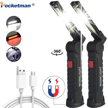 8000LM Kerge Töö USB-COB LED taskulamp Magnet 5 režiimid Ultra Ere taskulamp, lambi veekindel Telkimine Auto Remont