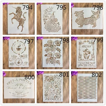 A4 29 * 21cm loomade DIY Šabloonid Seina Maali Külalisteraamatusse Värvimine Reljeef Album Dekoratiivne Paber Card Template -, seina-šabloon
