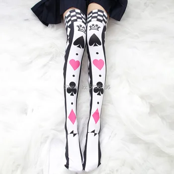 Anime cosplay Trükitud Sukad Gooti Lolita Velvet Overknee Sukkpüksid Sokid Naiste Tüdrukute Sokid Pikk Põlve seksikas Sukad