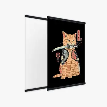 Anime Ninja Kass Teenetemärgi Plakati Print Raamitud Seina Art Pilte Puitraam, Lõuend Peace Home Decor Maalimine Elutuba