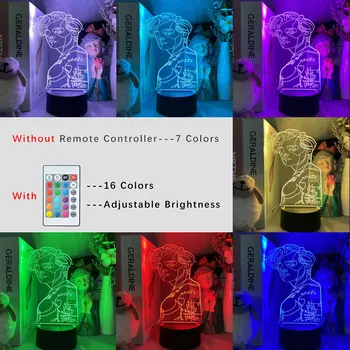 Anime Star Ühes Suunas 3D Öö valguses Magada Abi Kerge Tegevus Joonis 7 Värvi Touch Optiline Illusioon Tabel Lamp Kodu Kaunistamiseks
