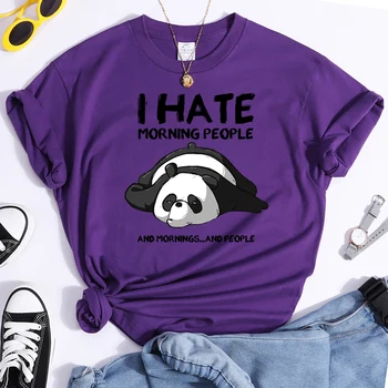Armas Panda Magab Isikupära Mustrid Naine, T-Särgid Kawaii Mood Tshirt Naiste Liiga Harajuku Lühikesed Varrukad Tops