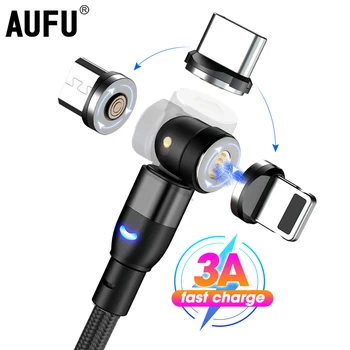 AUFU Magnet Micro-USB Type C Kaabel Andmeid Magnet 3A Kiire Laadimine Telefoni Laadija Juhe iPhone 12 11 7 8 Xiaomi Huawei
