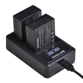 Batmax 3Pc bateria DMW-BLC12 DMW-BLC12E BLC12PP+LED USB Dual Charger Panasonic Lumix FZ1000,FZ200,FZ300,G5,G6,G7,GH2,DMC-GX8