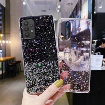 Bling Star Diamond Glitter Telefoni Puhul Samsungi Galaxy A32 4G A52 A72 A42 A12 5G A02 A02S A01 M01 Core Pehme Tpu tagakaas