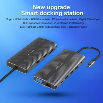 Blueendless Hub usb-C DP Port HDMI Multi USB 3.0 VGA Adapter Docking station USB-C C-Tüüpi 3.1 Splitter for MacBook Pro Sülearvuti
