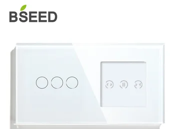BSEED Wifi Kardina Lüliti (3 Gang Smart Switch Valge Must Värv Toetust Tuya Google 'i Assistant' i Kodu