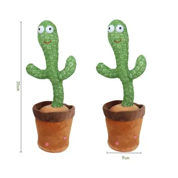 Cactus Palus Plushie Armas Kawaii Pehme Taimed Tantsimine Laulmine Inglise Laulud Kiik Vastus Lugeda Valgustus Beebi Haridus-Lapsed Mänguasjad