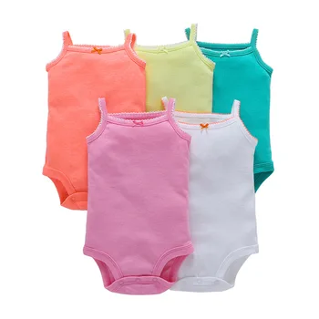 Carter's Summer baby girls cotton sling sleeveless candy color romper set 5 piece suit Baby Body Suit Carters Baby Girl Twin