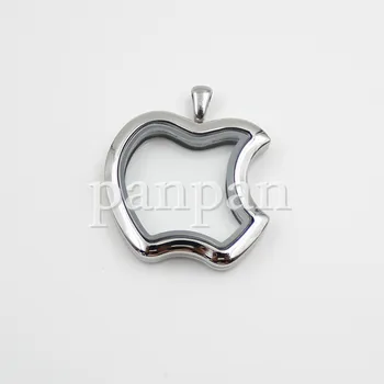 Carvort apple kuju Kõrge Kvaliteediga Roostevabast Terasest Ujuvad Medaljon Ring klaas mälu medaljon