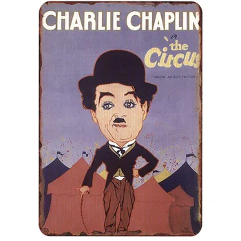 Chaplin Vintage Metal Valgeplekk Plakat Räbal Šikk Retro Tina Märke Tahvel Metall-Plakat Magamistuba Pubi, Baar Wall Decor 20 x 30 cm