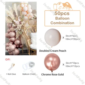Chrome Rose Gold Õhupalli Vanik Pulm Teenetemärgi DIY Baby Shower Sünnipäeva Decor Kahekordistunud Põsepuna Alasti Ballon Arch Komplekt