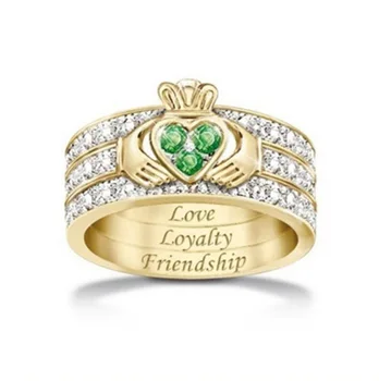 CHUHAN Kvaliteetne Roheline Tsirkoon Ringi, Kellel Crown Daamid Ehted Office ' i Päevas Kulumise Poole Ehteid abielusõrmused